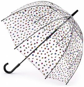 Зонт-трость женский Fulton Birdcage-2 L042 Candy Leopard (механика, прозрачный с разноцветным принтом) 93853