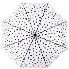 Зонт-трость женский Fulton Birdcage-2 L042 Candy Leopard (механика, прозрачный с разноцветным принтом) 93853