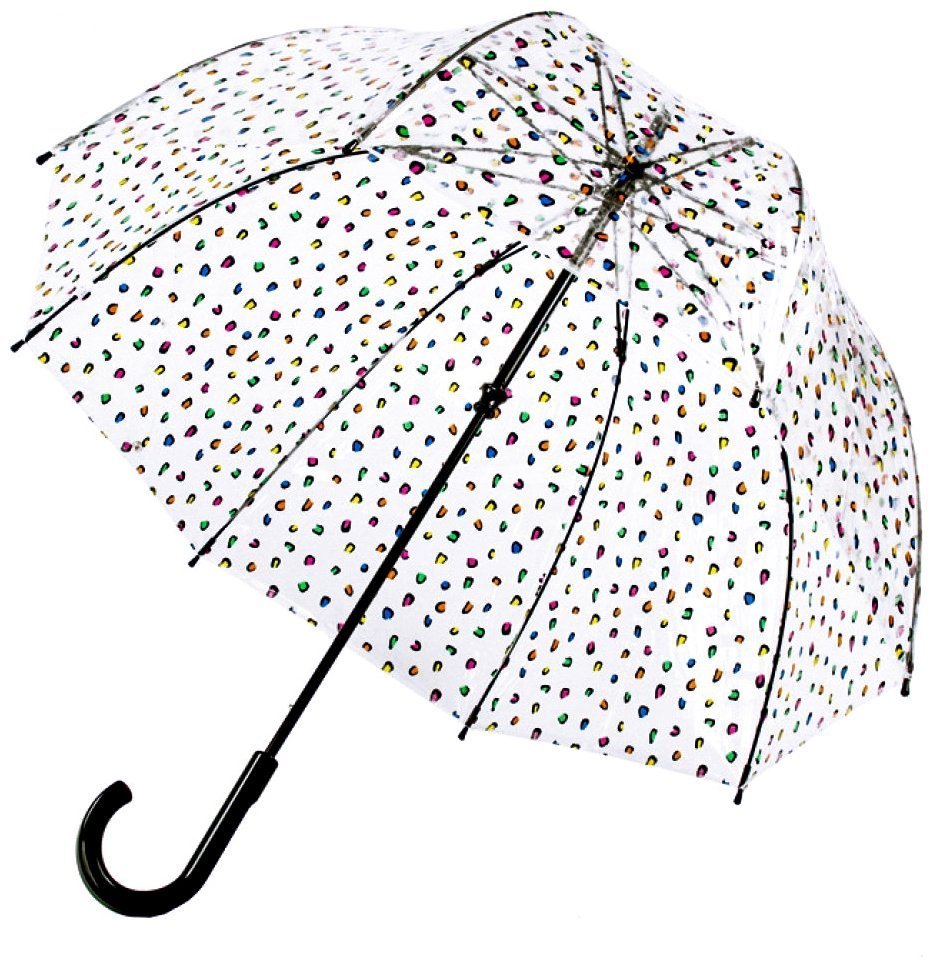 Зонт-трость женский Fulton Birdcage-2 L042 Candy Leopard (механика, прозрачный с разноцветным принтом) 93853 modnotak фото №3