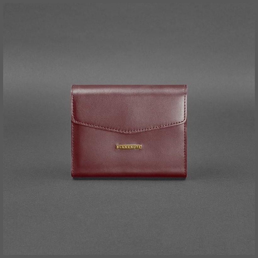 Шкіряна сумка в бордовому кольорі з ремінцем на плече BlankNote Mini (12818)