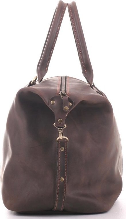 Спортивна дорожня шкіряна сумка вінтажного коричневого кольору Travel Leather Bag (11008)