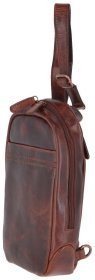 Кожаный слинг мужской коричневого цвета Ashwood PERRY Vintage Tan 94153 (винтажиный стиль с потертостями)