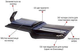 Чоловіче портмоне чорного кольору на застібці - Marco Coverna (18510)