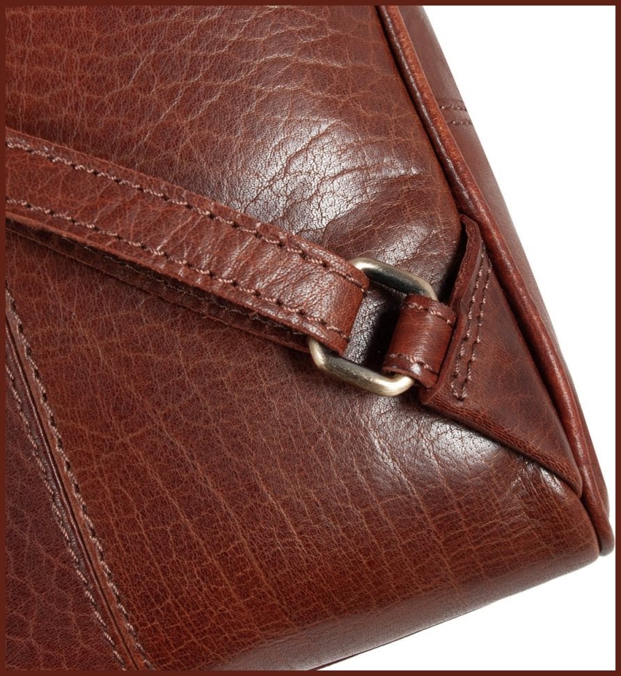 Женский рюкзак из натуральной гладкой кожи на молнии Ashwood T87 коричневого цвета 94253 modnotak фото №7