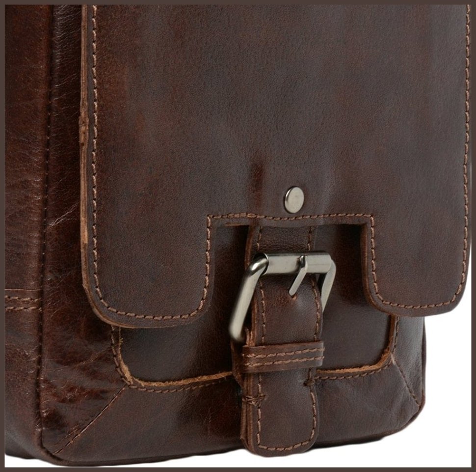 Мужская сумка планшет из натуральной кожи с клапаном на магните Ashwood коричневого цвета 94353 фото №4 Мужская сумка планшет из натуральной кожи с клапаном на магните Ashwood коричневого цвета 94353 modnotak фото №4