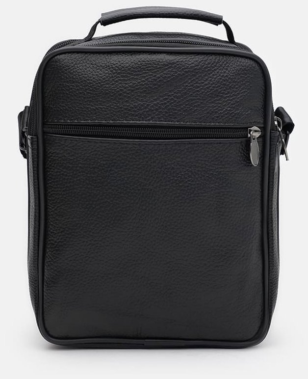 Повседневная мужская барсетка из кожи флотар через плечо Borsa Leather 104553 черного цвета modnotak фото №3