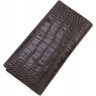 Функціональний купюрник з якісної шкіри під крокодила в коричневому кольорі KARYA (0937-57) - 3