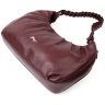 Бордова жіноча сумка-багет з натуральної шкіри із плетеною ручкою KARYA (2420839) modnotak фото - 27