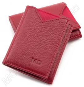 Червоний міні-гаманець з натуральної шкіри MD Leather (17298)