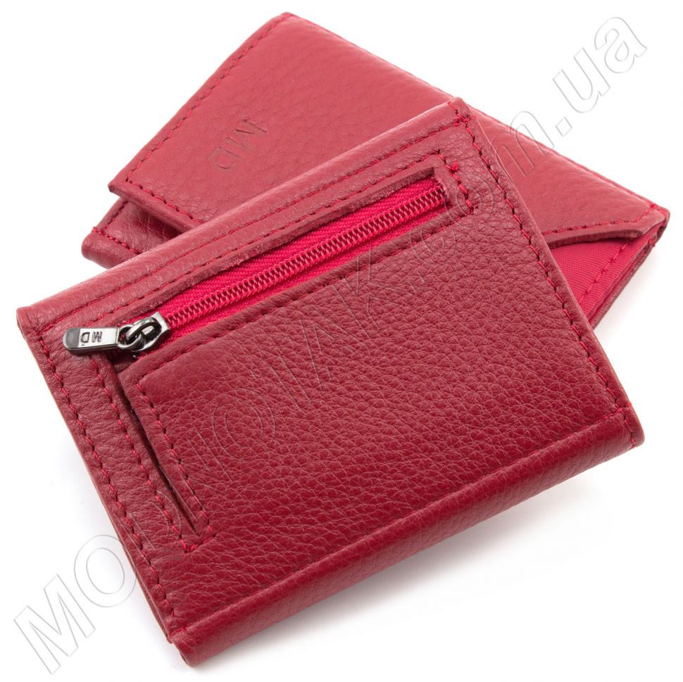 Красный мини-кошелек из натуральной кожи MD Leather (17298)