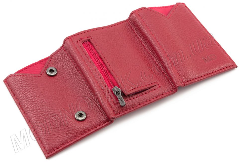 Красный мини-кошелек из натуральной кожи MD Leather (17298)