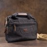 Черная сумка для ноутбука из качественного текстиля на два отделения Vintage (20177) - 3