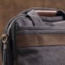 Черная сумка для ноутбука из качественного текстиля на два отделения Vintage (20177) - 6