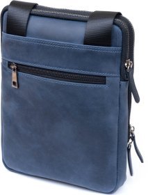 Чоловіча синя сумка-планшет на два відділення з вінтажної шкіри SHVIGEL (11284)