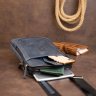Мужская синяя сумка-планшет на два отделения из винтажной кожи SHVIGEL (11284) - 8