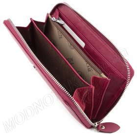 Жіночий шкіряний гаманець на блискавки з ремінцем BOSTON (17660)
