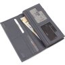 Темно-сірий довгий гаманець з натуральної шкіри під багато карт KARYA (21061) - 8