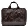 Ділова сумка зі шкіри під крокодила в коричневому кольорі - DESISAN (11589) - 1