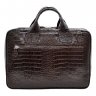 Ділова сумка зі шкіри під крокодила в коричневому кольорі - DESISAN (11589) - 2