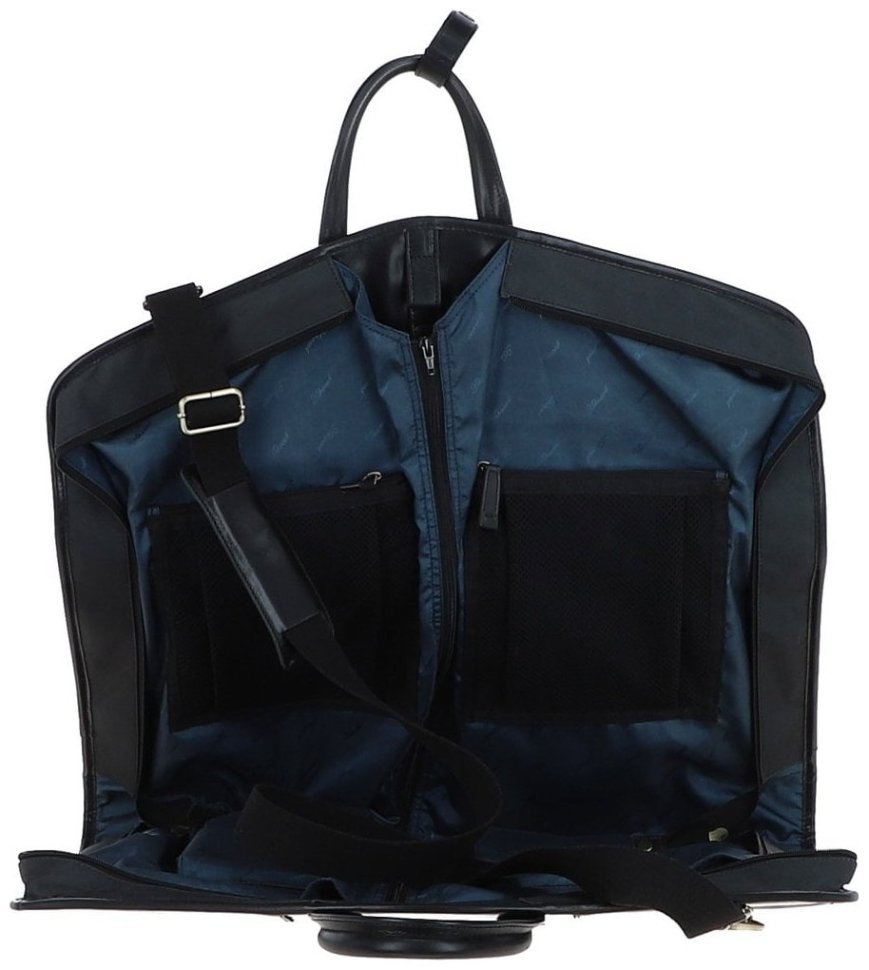 Мужской портплед из натуральной кожи через плечо Ashwood черного цвета 95453 modnotak фото №2