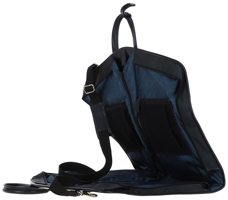 Мужской портплед из натуральной кожи через плечо Ashwood черного цвета 95453 modnotak фото №4