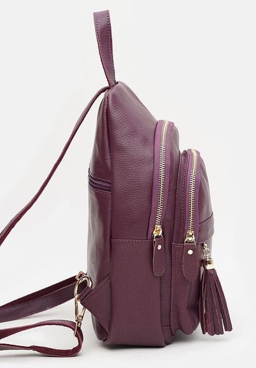 Жіночий рюкзак фіолетового кольору з натуральної шкіри Borsa Leather (21296)