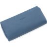 Блакитний жіночий гаманець із натуральної шкіри флотар із блоком під карти KARYA (55853) - 3