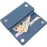 Блакитний жіночий гаманець із натуральної шкіри флотар із блоком під карти KARYA (55853) - 6