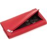 Класичний великий жіночий гаманець червоного кольору з фактурної шкіри KARYA (55953) - 4