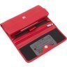Класичний великий жіночий гаманець червоного кольору з фактурної шкіри KARYA (55953) - 7