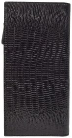Большой мужской купюрник из натуральной кожи с лазерной фактурой Desisan 106653 черного цвета