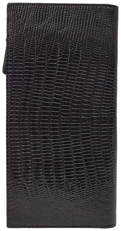 Большой мужской купюрник из натуральной кожи с лазерной фактурой Desisan 106653 черного цвета modnotak фото №2