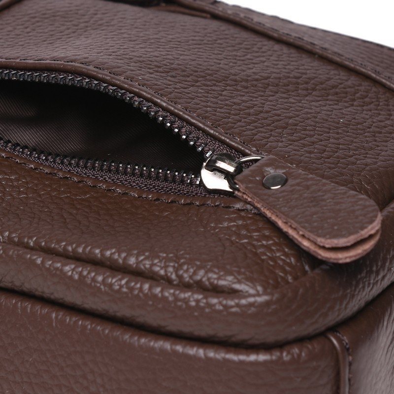 Мужская маленькая кожаная сумка-планшет коричневого цвета Borsa Leather (21314)