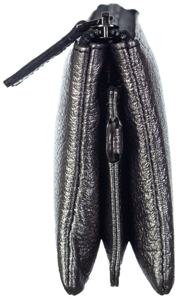 Женский клатч из натуральной кожи с кистевым ремешком Desisan 106753 серебряного цвета modnotak фото №4