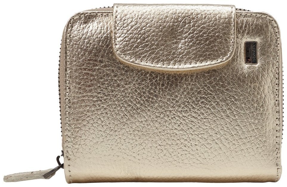 Женский кожаный кошелек золотистого цвета с монетницей на молнии Desisan 107053 modnotak фото №1