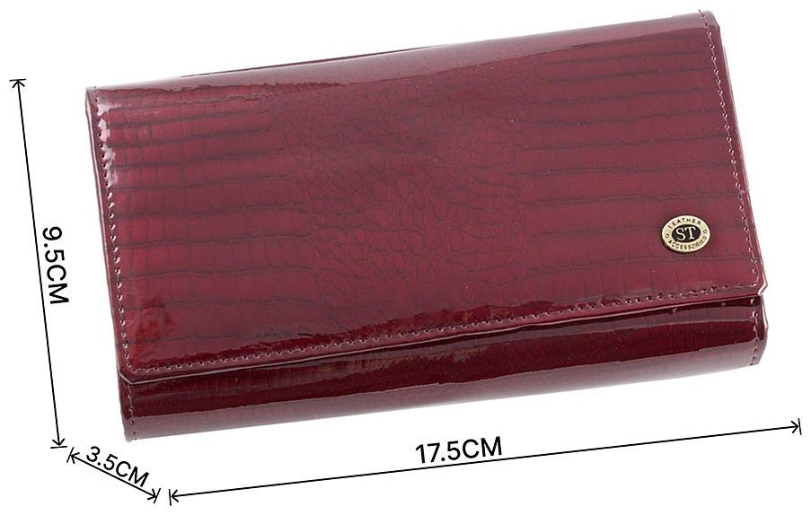 Лаковый женский кошелек бордового цвета ST Leather (16277) modnotak фото №3