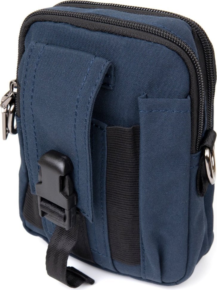 Синяя мужская сумка на пояс из нейлона Vintage (20649)