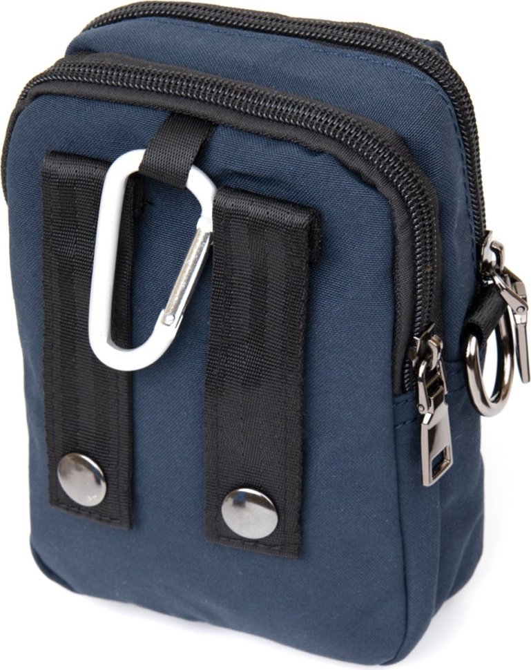 Синя чоловіча сумка на пояс з нейлону Vintage (20649)