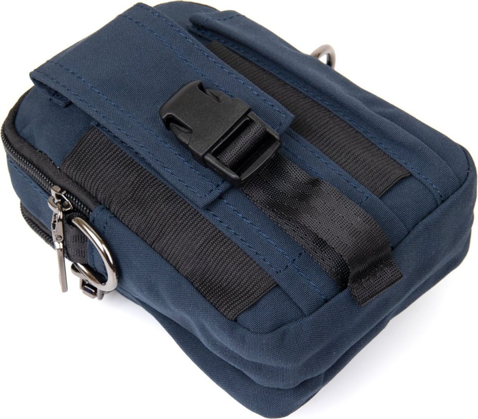 Синяя мужская сумка на пояс из нейлона Vintage (20649)