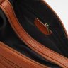 Жіноча плечова сумка коричневого кольору із зернистої шкіри на дві блискавки Keizer (22054) - 5