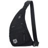 Тонкая мужская сумка-слинг из текстиля черного цвета Confident 77453 - 1