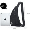 Тонкая мужская сумка-слинг из текстиля черного цвета Confident 77453 - 4
