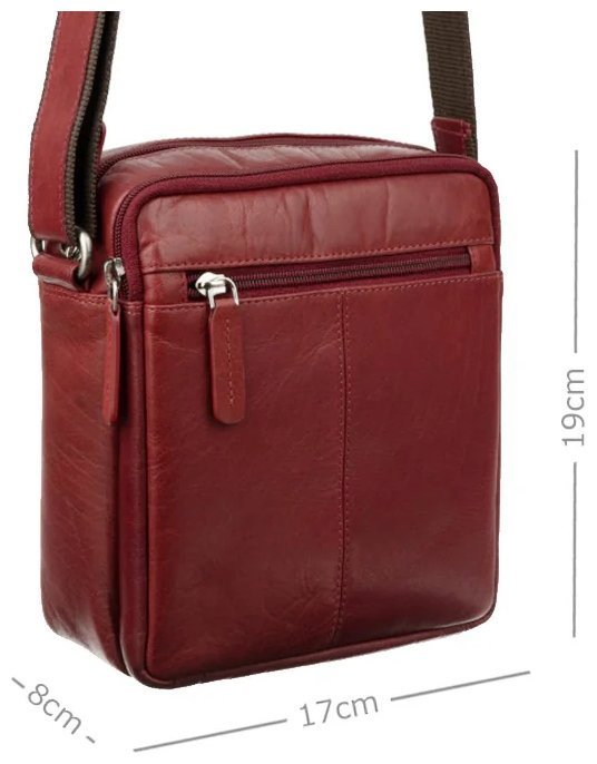 Маленька чоловіча наплічна сумка-планшет з натуральної шкіри коричневого кольору Visconti 77753