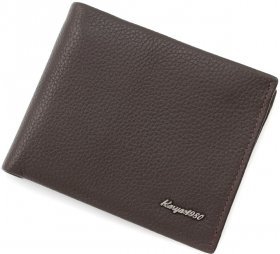Коричневий шкіряний гаманець на магнітах KARYA (0945-39)