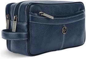 Стильний несесер із фактурної шкіри синього кольору Hammonds Flycatcher TC4004 108053