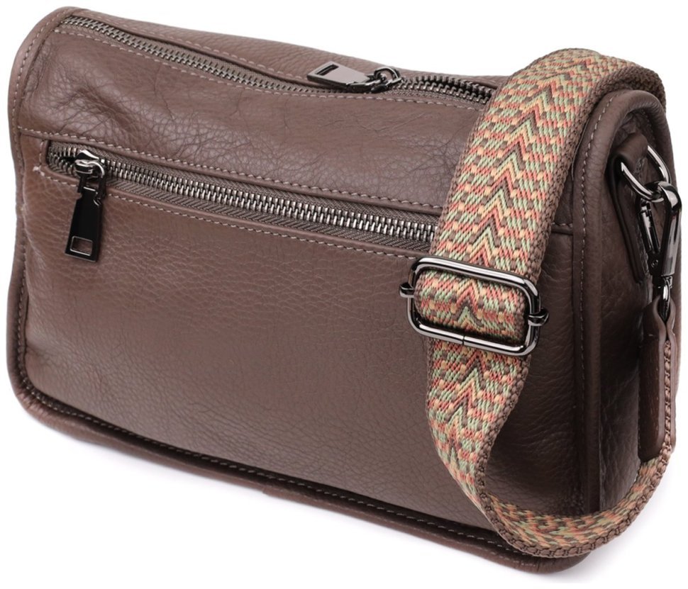 Небольшая женская сумка из кожи через плечо Vintage 98153 коричневого цвета фото №2 Небольшая женская сумка из кожи через плечо Vintage 98153 коричневого цвета modnotak фото №2