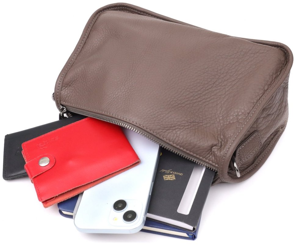 Небольшая женская сумка из кожи через плечо Vintage 98153 коричневого цвета фото №8 Небольшая женская сумка из кожи через плечо Vintage 98153 коричневого цвета modnotak фото №8