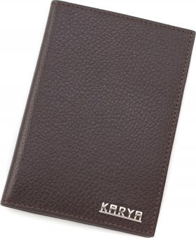 Кожаная обложка коричневого цвета с выраженной фактурой KARYA (094-39)