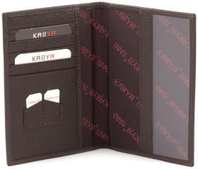 Кожаная обложка коричневого цвета с выраженной фактурой KARYA (094-39)
