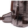Великий чоловічий рюкзак-трансформер із якісного текстилю сірого кольору Vintage 2422156 - 6